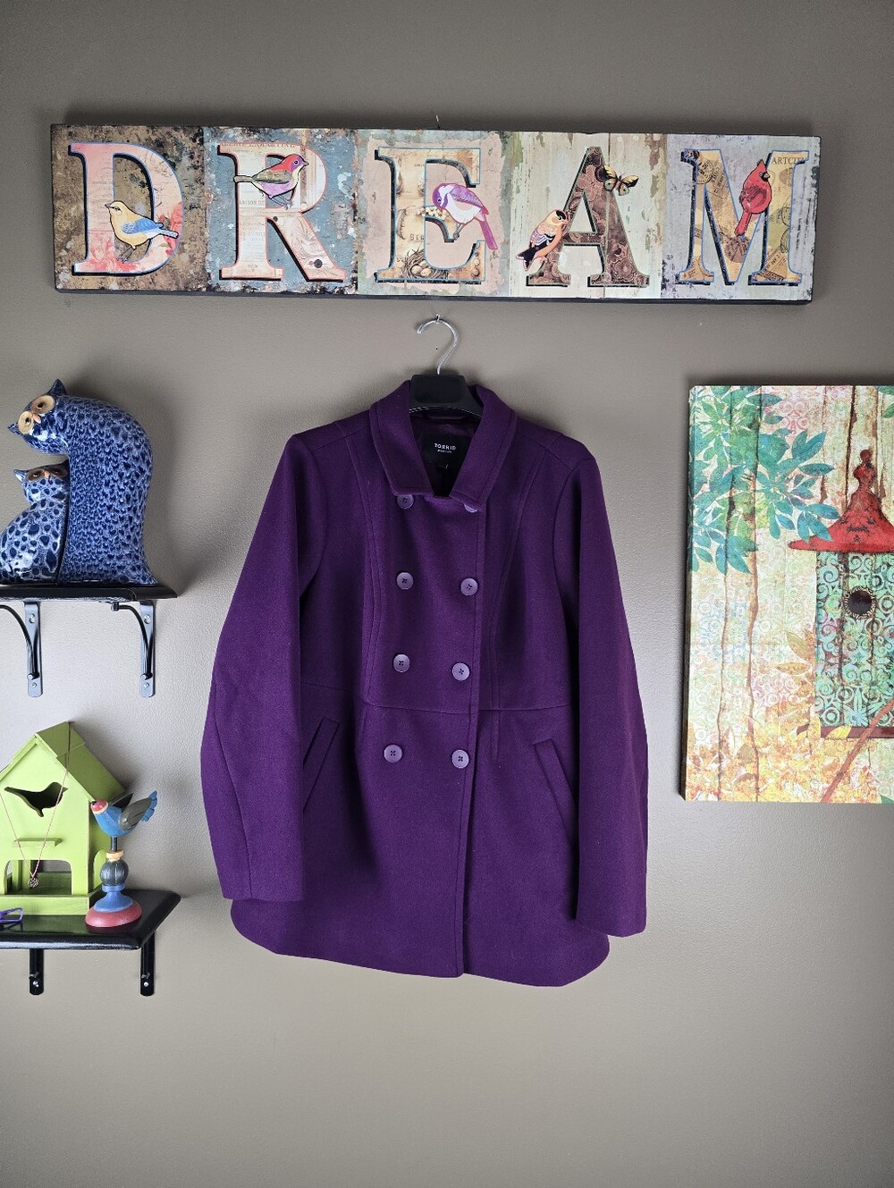 Torrid Purple Double Breasted Pea coat Size 1X